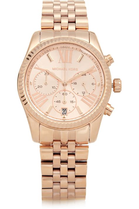 michael kors lexington rose gold-tone watch